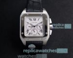 Swiss Replica Cartier Santos Watch Stainless Steel White Dial